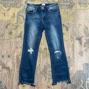 Special A Distressed Straight Leg Crop Jeans Size 7/28